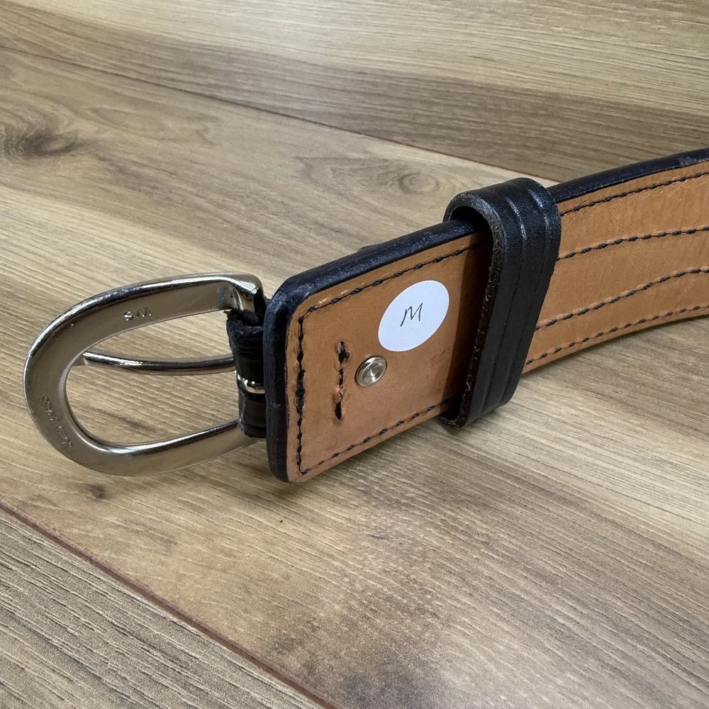 DON HUME Duty Belt 32 Black‎ Leather 2.25 in Oklahoma USA Made